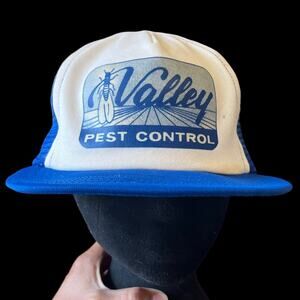 Vintage Valley Pest Control Mesh Trucker Hat One Size Straight Brim Fresno Skate